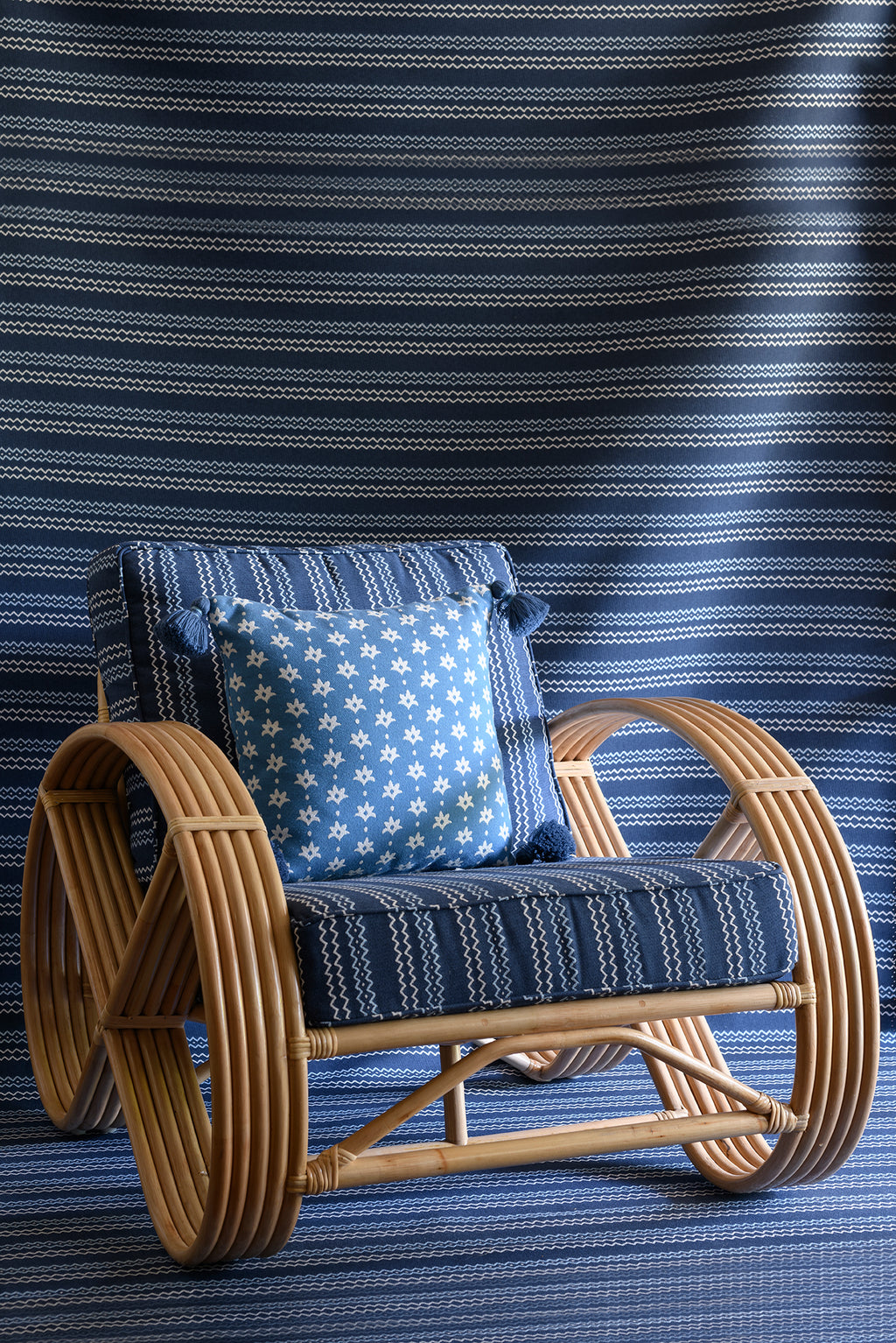 Avalon - Bondi Blue Outdoor Fabric - The Long Weekend Fabric House