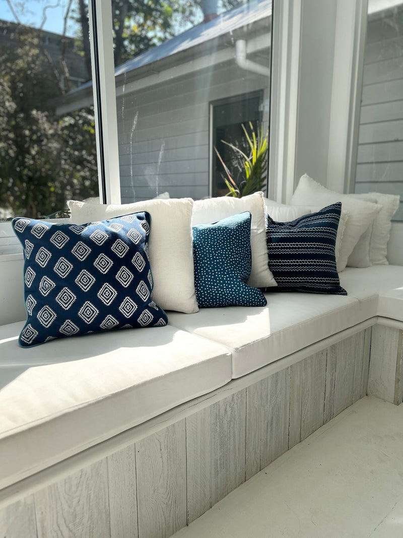 Dots- Bondi Blue and White Outdoor Fabric