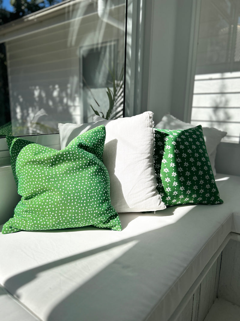 Dots- Grass Green and White Outdoor Fabric