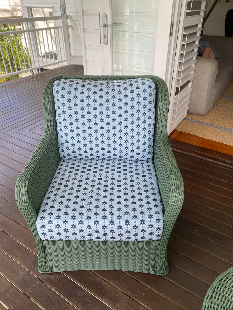 Avalon - Duck Egg and Navy Outdoor Fabric