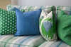 Outdoor Cushion Bondi blue Dots with navy piping