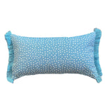 Outdoor lumbar Cushion Sky blue Dots with blue fringe