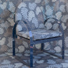 Big Leaves Outdoor Fabric  - Deep blue with Aqua, Denim and Duck Egg Leaves