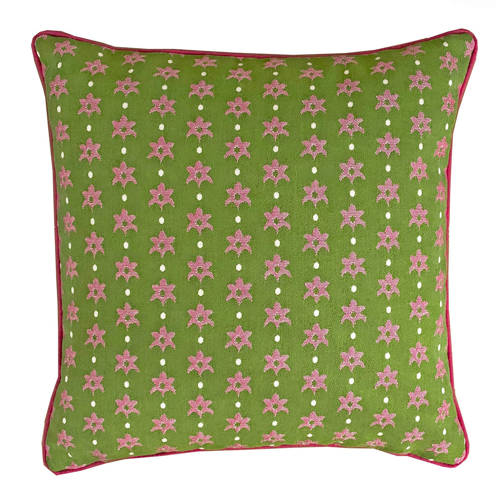 pink and green outdoor cushion