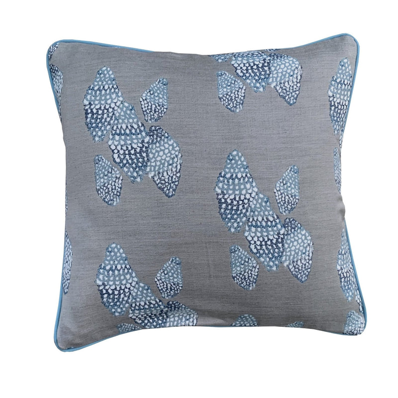 Outdoor Cushion Grey Acorns with piping - The Long Weekend Fabric House