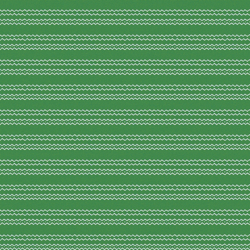 Zig Zag - Grass Green and White Outdoor Fabric - The Long Weekend Fabric House