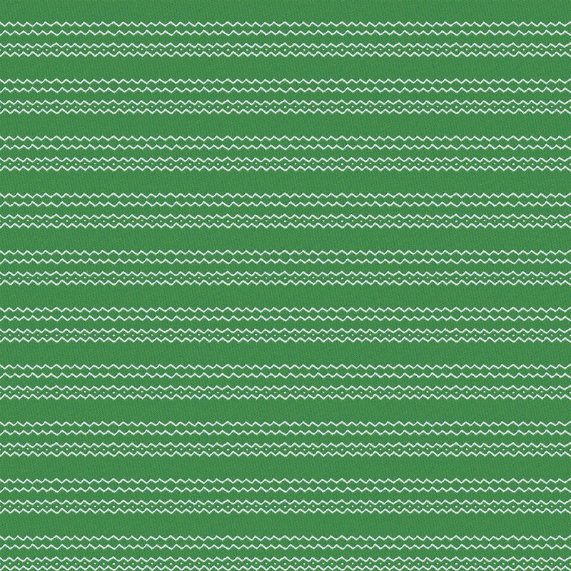 Zig Zag - Grass Green and White Outdoor Fabric - The Long Weekend Fabric House